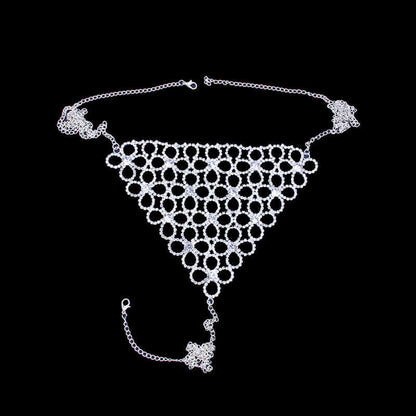 Rhinestone Hollow  Body Chain Gold or Silver  (single or set)