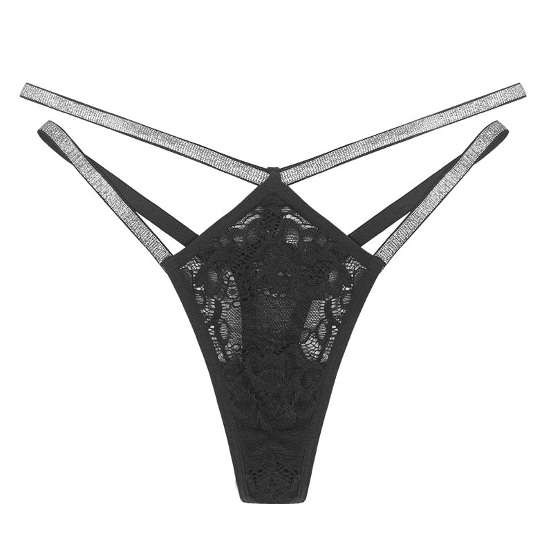 Double Down Rhinestone Lace Thong