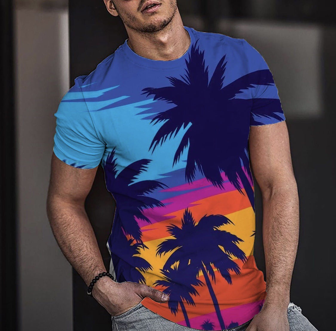 Beach 3D Printing T-shirt