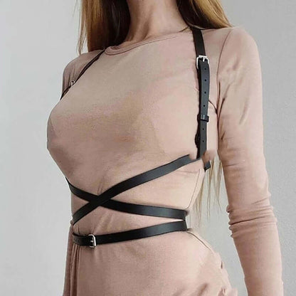 Binding Leather Upper and Lower Body Harness