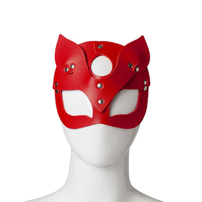 Red Leather Rivet Mask