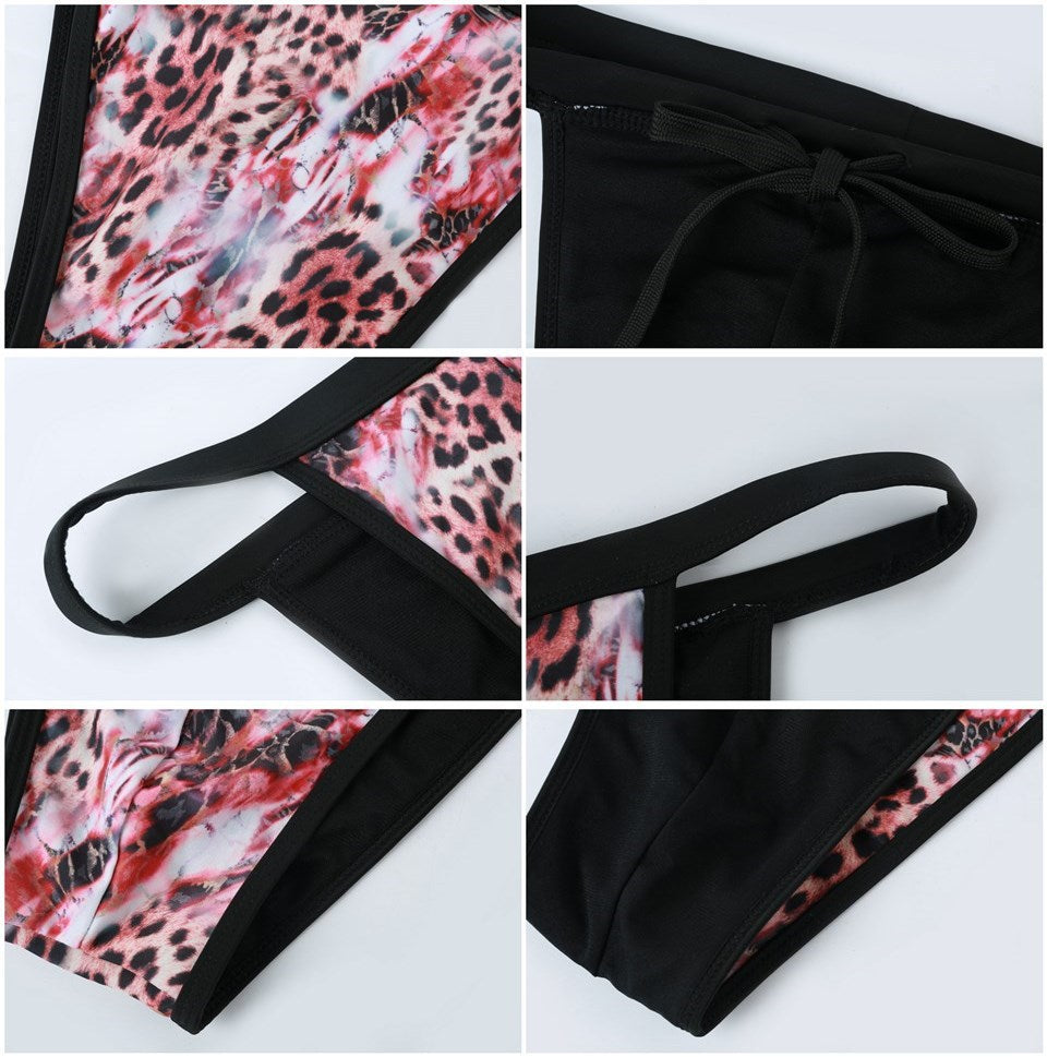 Mens Bikini Style Animal Print Swimwear