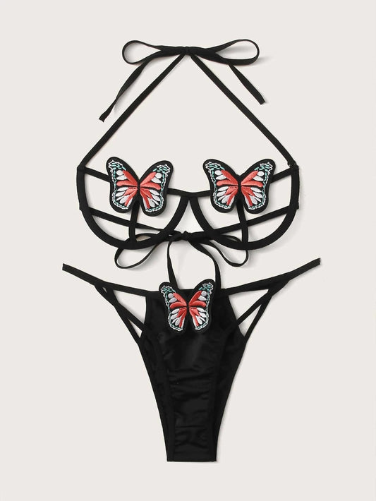 Sling Butterfly Three-Point Underwear Set