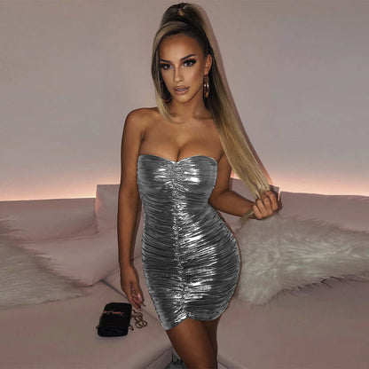 Metallic Hip Dress