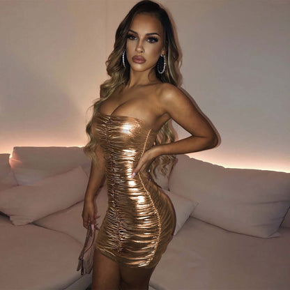 Metallic Hip Dress