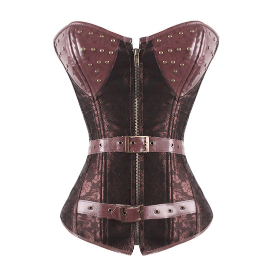 Brown Leather Steampunk Corset