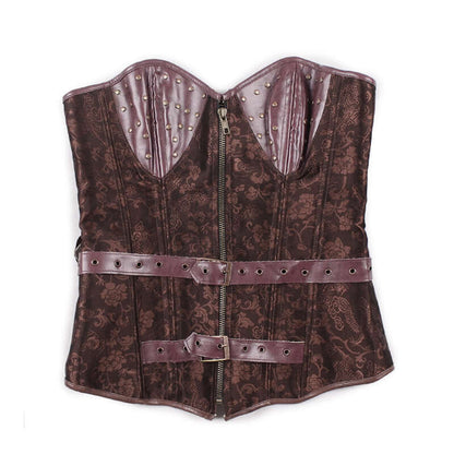 Brown Leather Steampunk Corset
