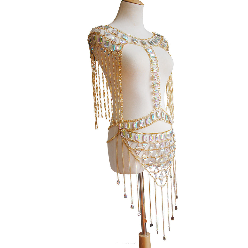 Gemstone Fringed Vest Waist Chain