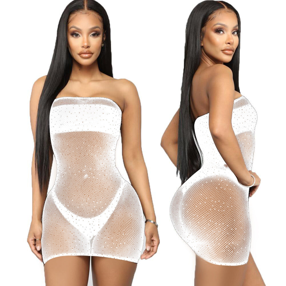 Mesh Diamond Lingerie Dress