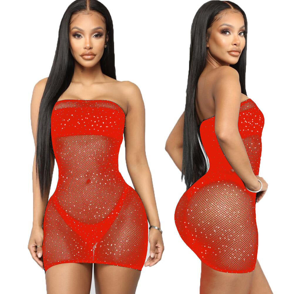 Mesh Diamond Lingerie Dress