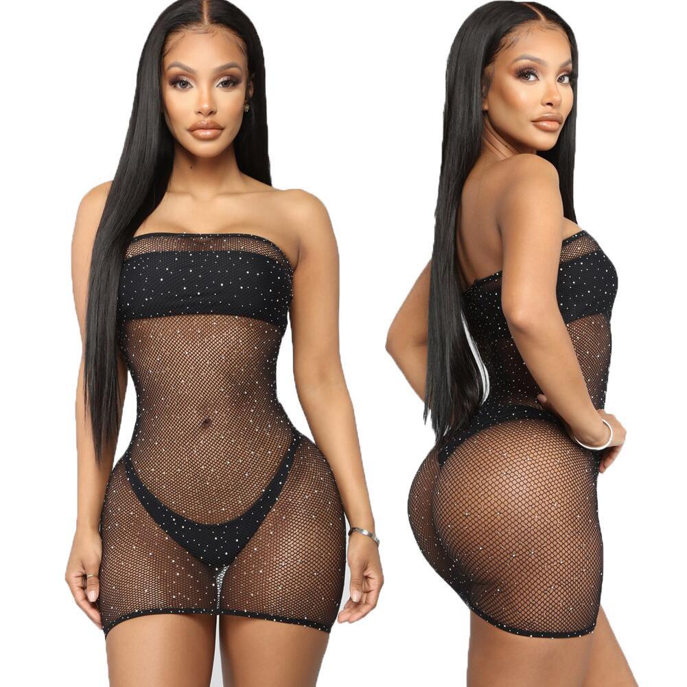 Mesh Diamond Lingerie Dress