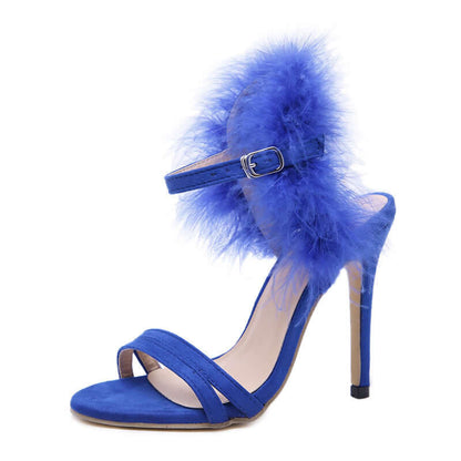 Furry Back High Heels