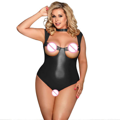 Leather Look One-piece Trade Suit