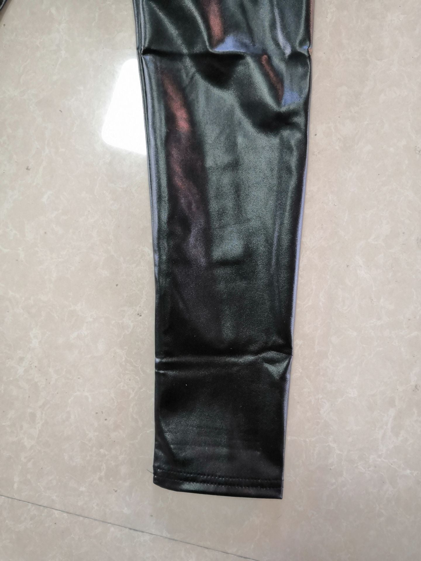 Leather Elastic High Waist Leggings