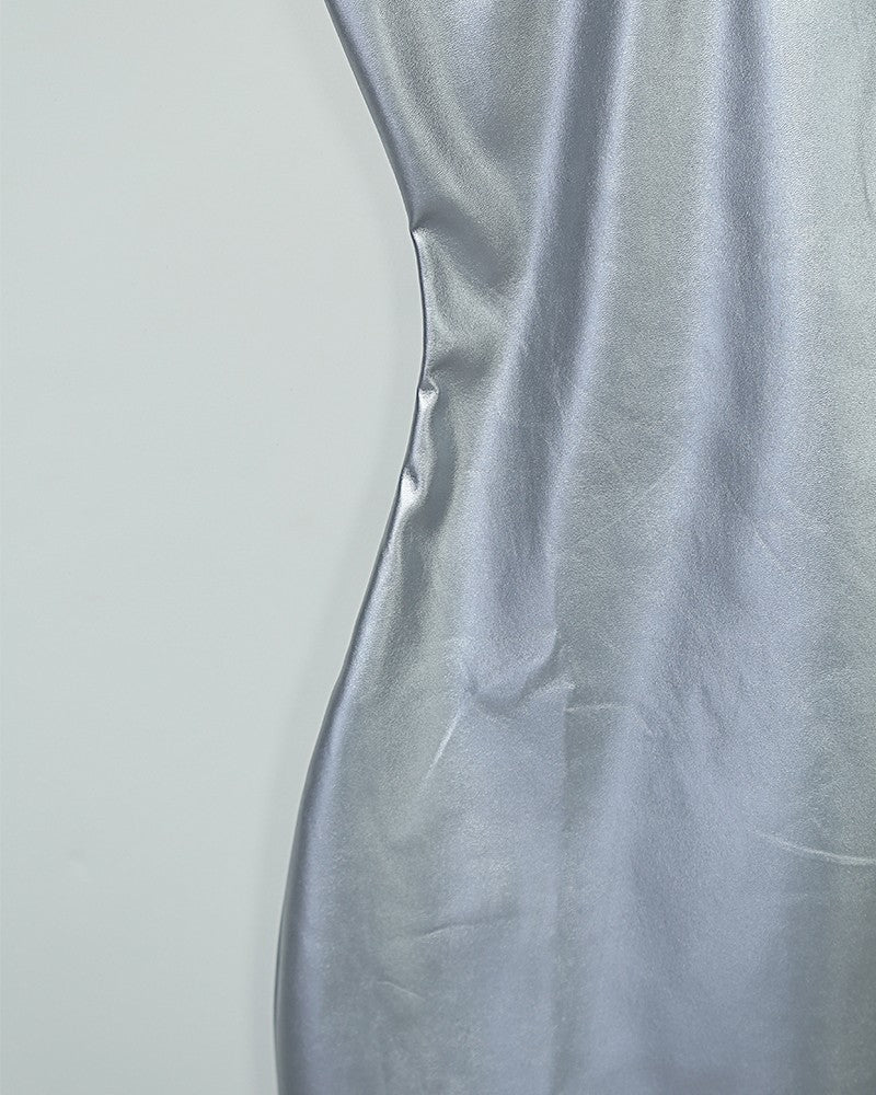 Patent Leather Metallic Dress