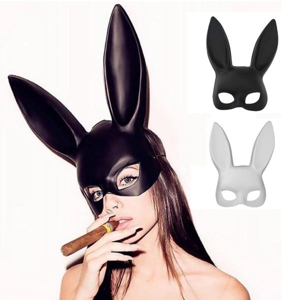 Plastic Rabbit Ear Half Face Mask