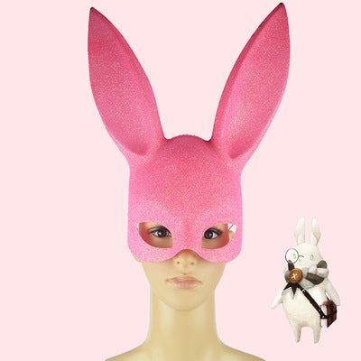 Plastic Rabbit Ear Half Face Mask