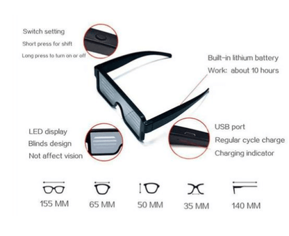 Led Multi-Function Display Glasses
