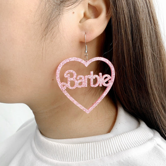 Pink Glitter Earrings