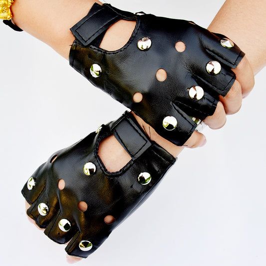 Leather Fingerless Gloves