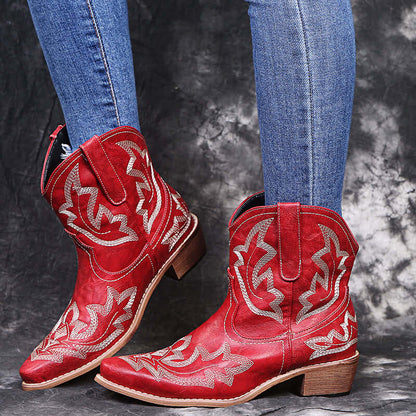 Wedge Heel Cowgirl Boots