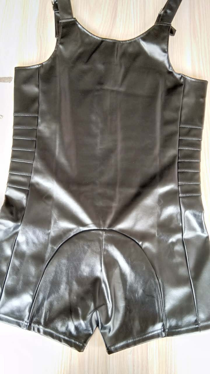 Faux leather bodysuit