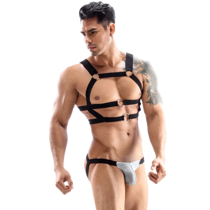 Male Chest Harness and Jock Underwear Set