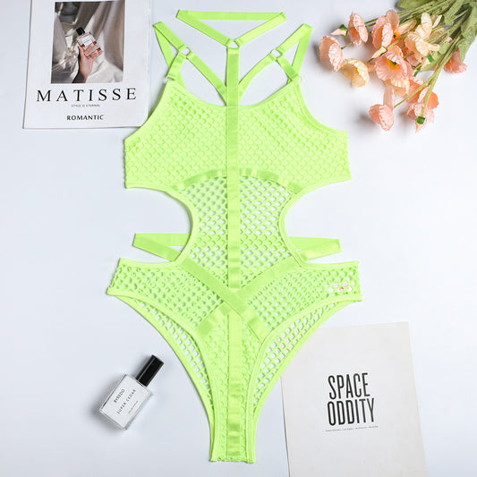 Hanging Neck Mesh Bodysuit