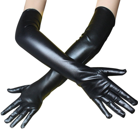 Patent Leather Elbow Gloves