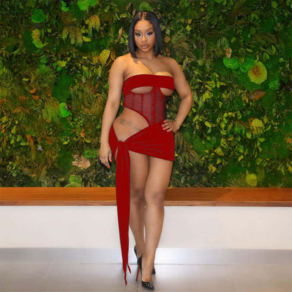 Women's Mesh Midsection Dress