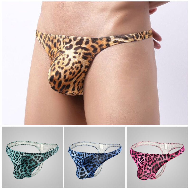 Men's Leopard-print, Low-waist Nylon Underwear