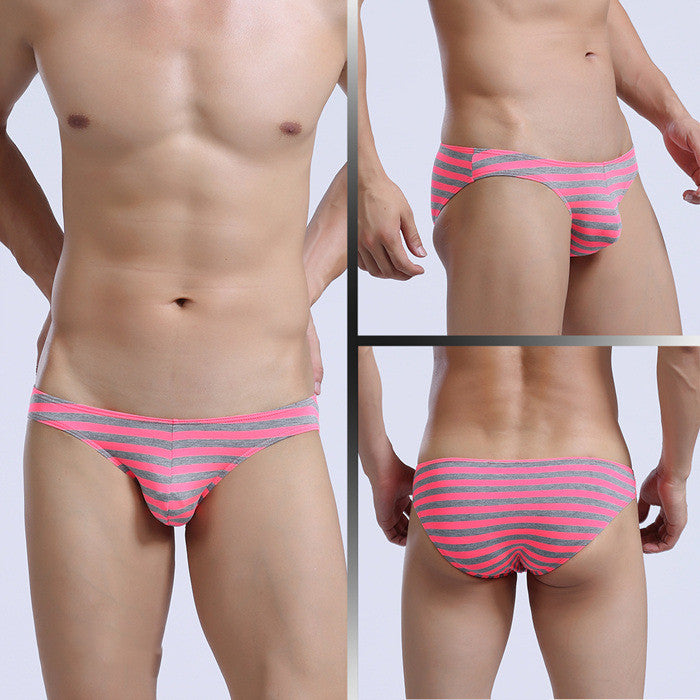 Men's Low Waist Sexy Fashion Striped Briefs