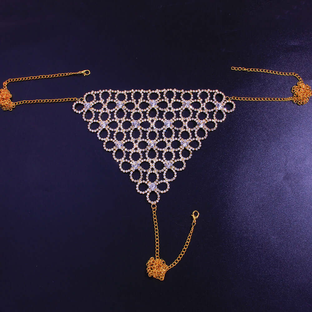 Rhinestone Hollow  Body Chain Gold or Silver  (single or set)