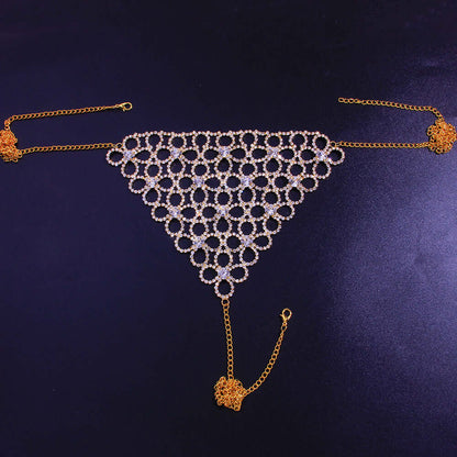 Rhinestone Hollow  Body Chain Gold or Silver  (single or set)