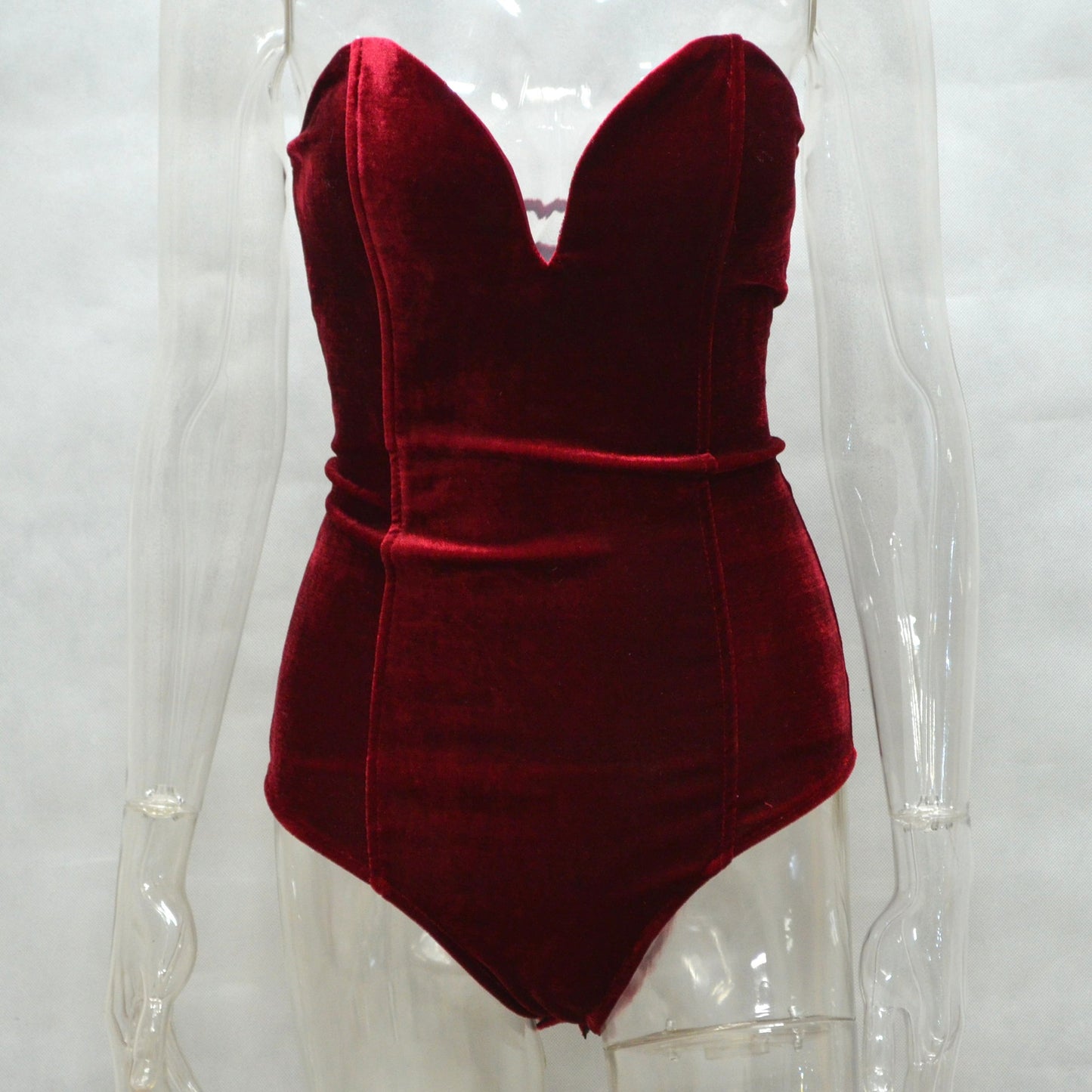 Velvet Sexy Tube Top Suit