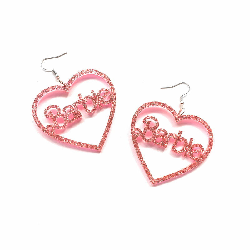 Pink Glitter Earrings