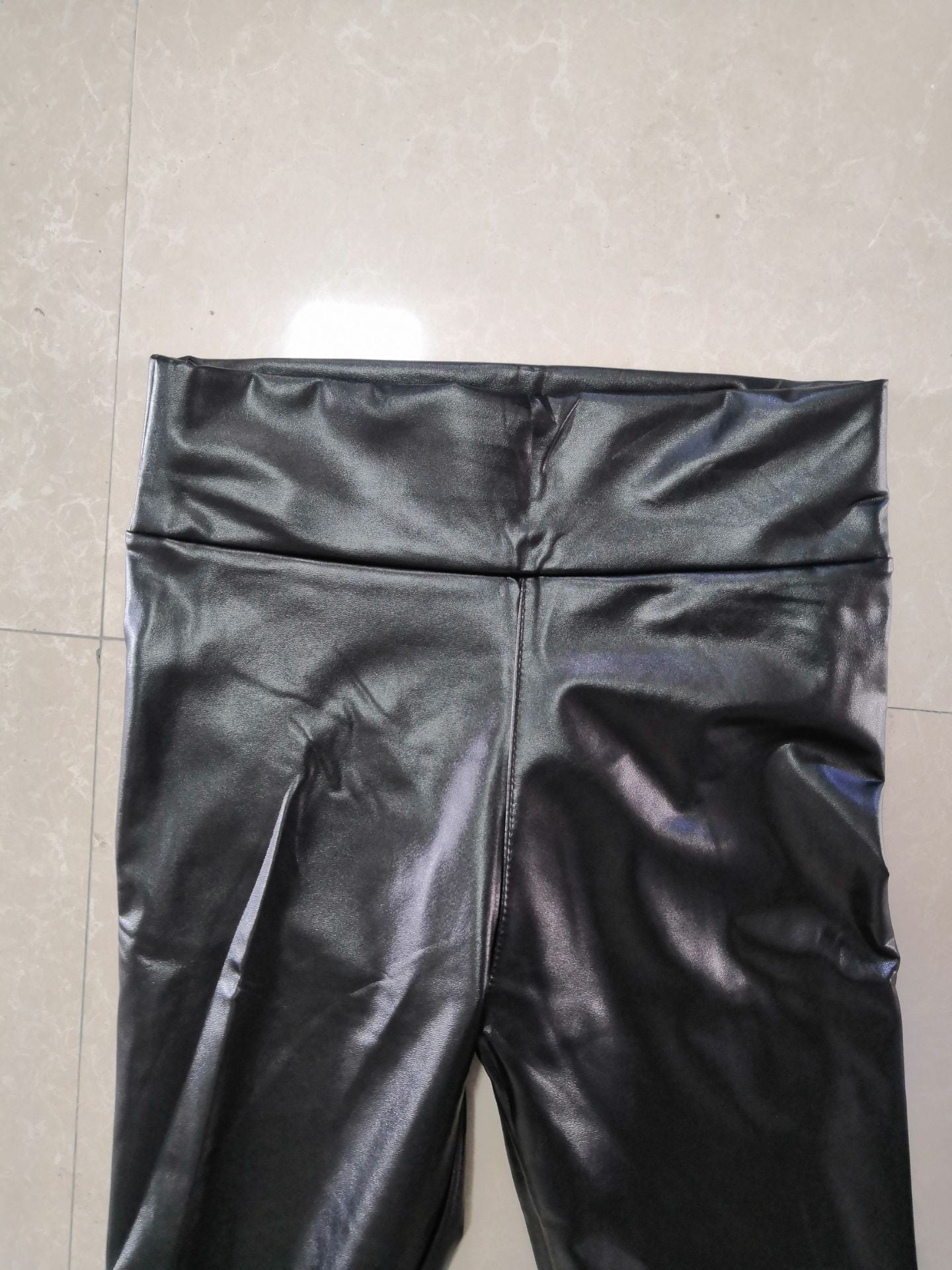 Leather Elastic High Waist Leggings