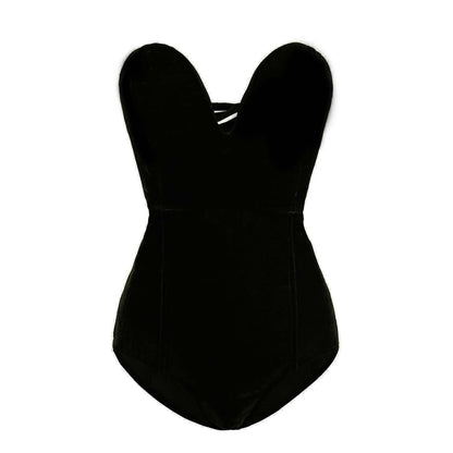 Velvet Sexy Tube Top Suit