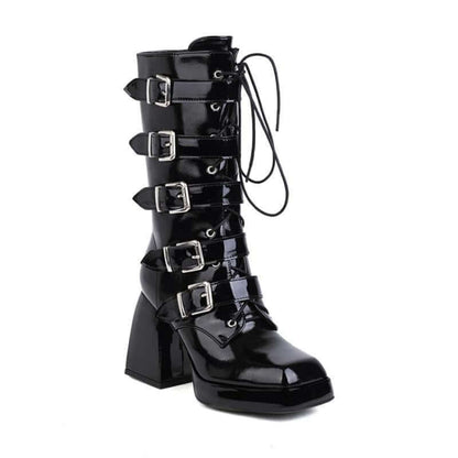Square Toe Knee Boots