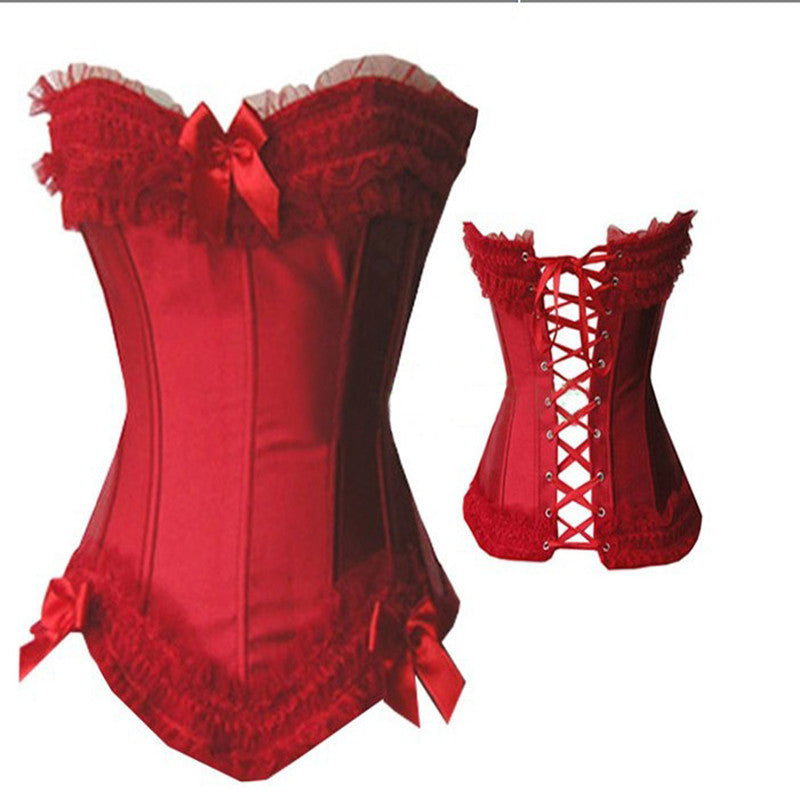 Vintage Look Corset ( White and Red)