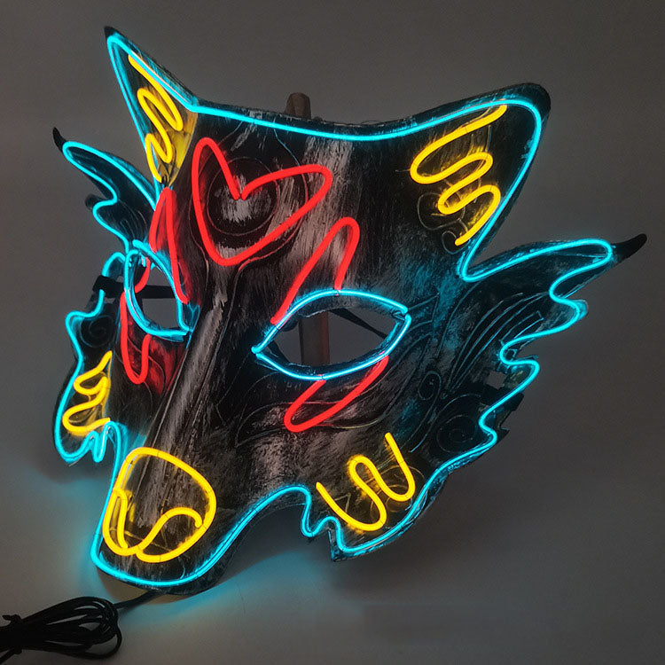 LED Masquerade Wolf Head Mask