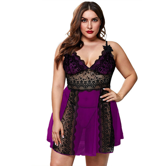 Plus Size Deep V Nightgown