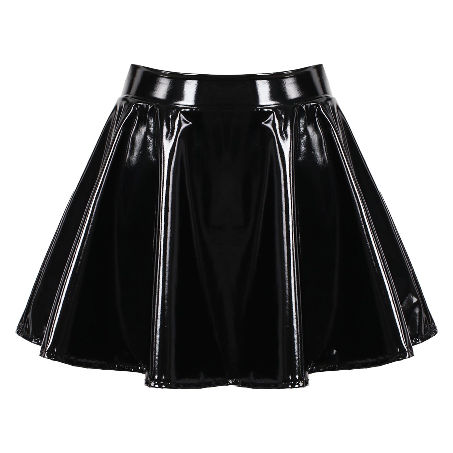 Black or Red Pu Faux Leather Skirt