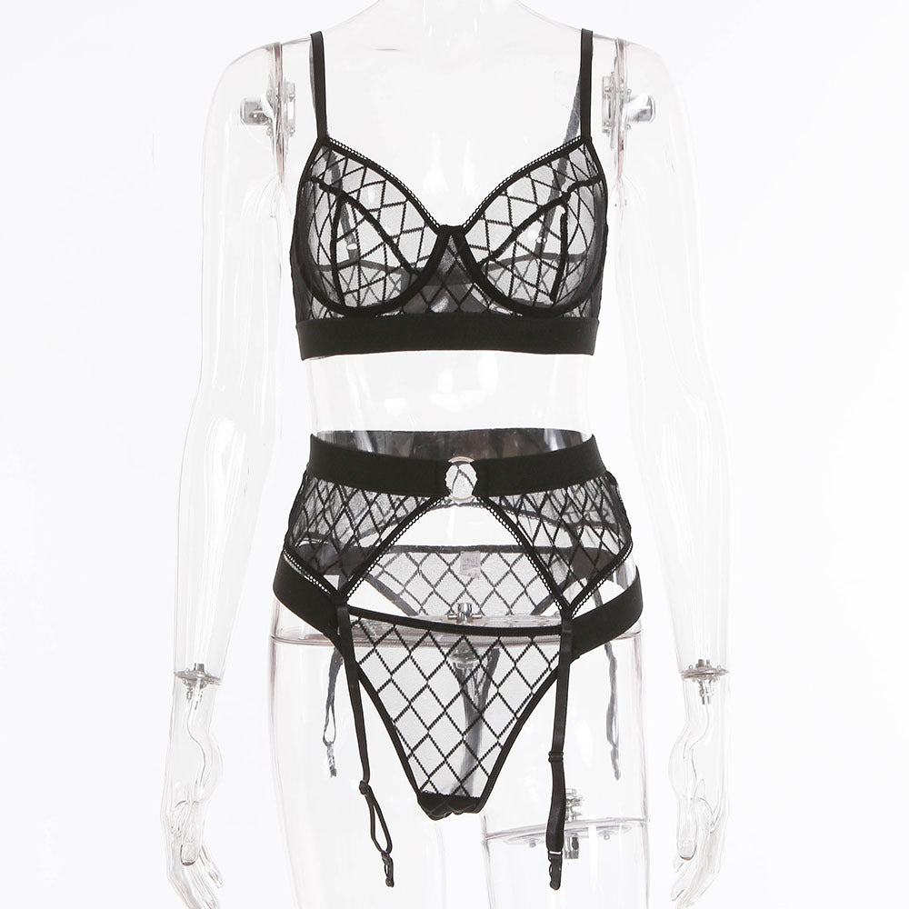 Three-piece Mesh Set with Girdle