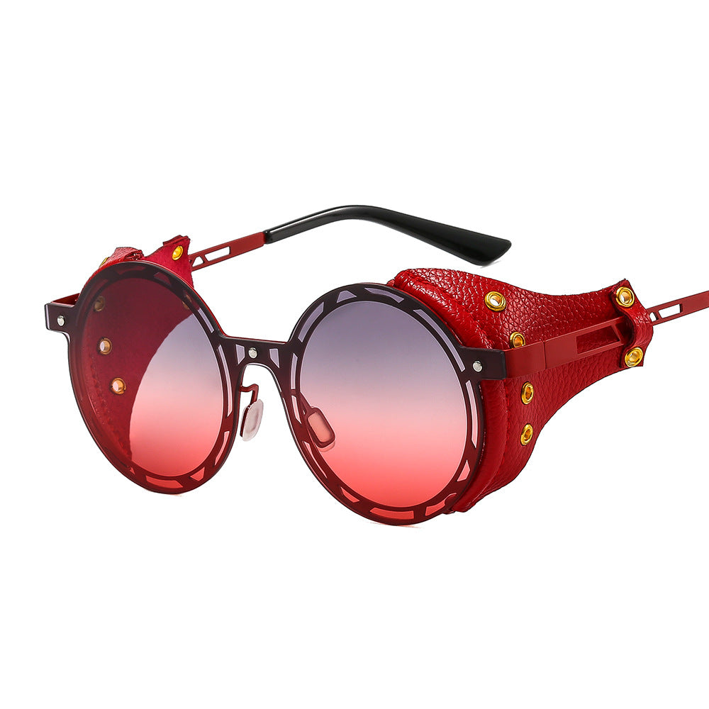 Metal Punk Steam Round-frame Sunglasses