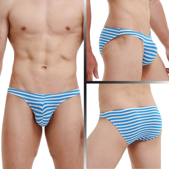 Men's Low Waist Sexy Fashion Striped Briefs