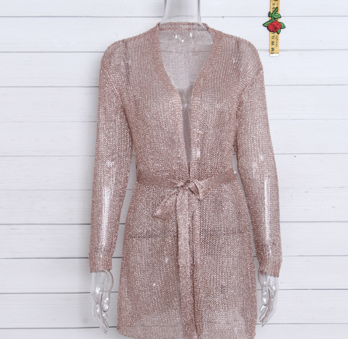 Metallic Cardigan Dress