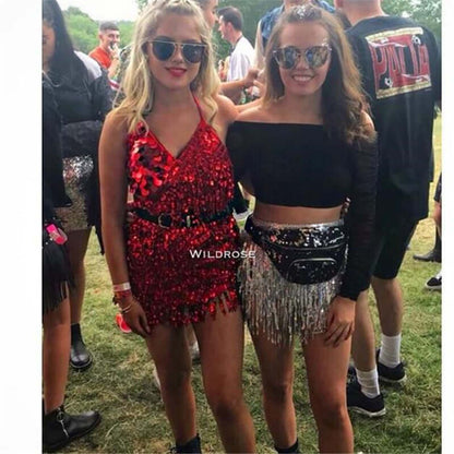 Show Sequin Fringed Dress