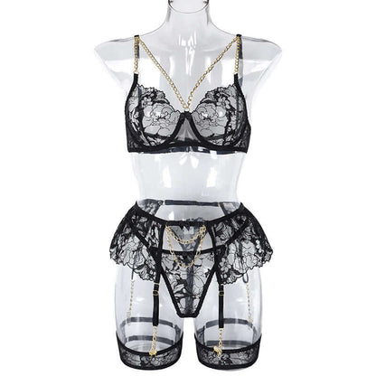 Skirt Girdle Four Piece Set with Chains