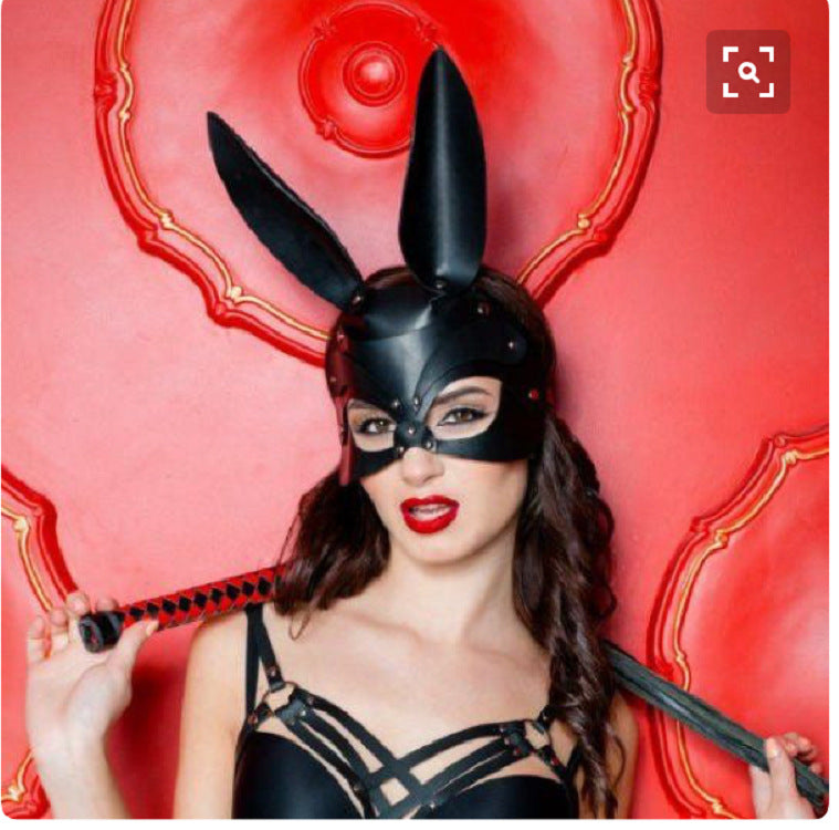 Leather Bunny Ear mask